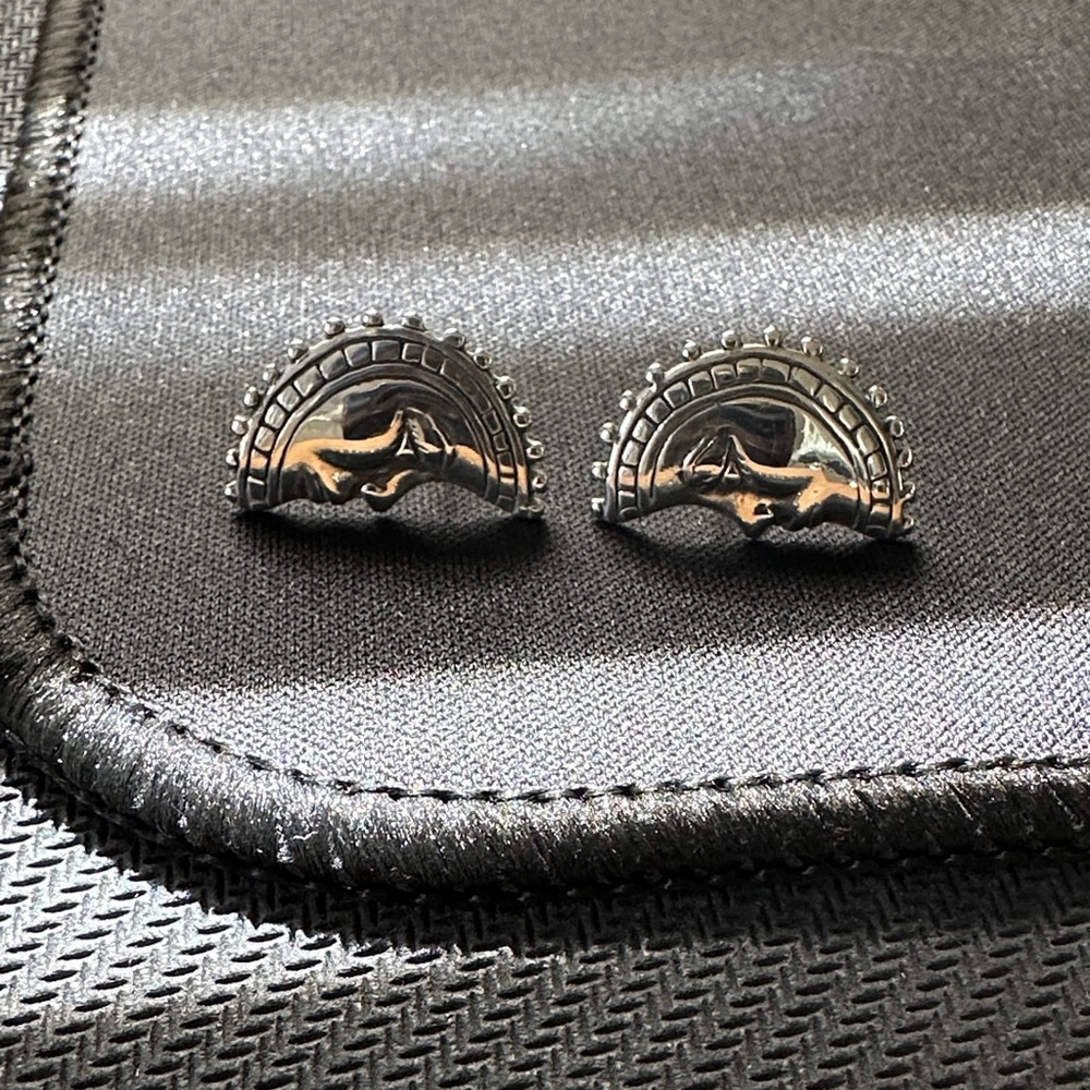 Silver Moon Face earrings